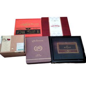 5 Empty Assorted Wooden Cigar Boxes, Nice assortment for crafts